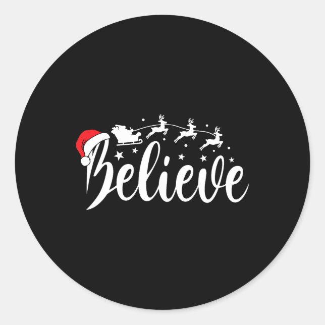 Glaube Weihnachten Pajama Spaß Weihnachtsmänner Mä Runder Aufkleber (Vorderseite)