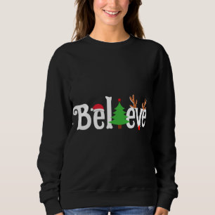 Glaube Weihnachten Rentier Santa Tree Fun Matching Sweatshirt