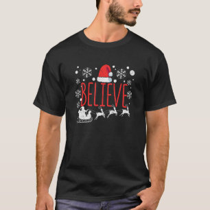Glaube Weihnachten Santa Claus Hut Christliche PJs T-Shirt
