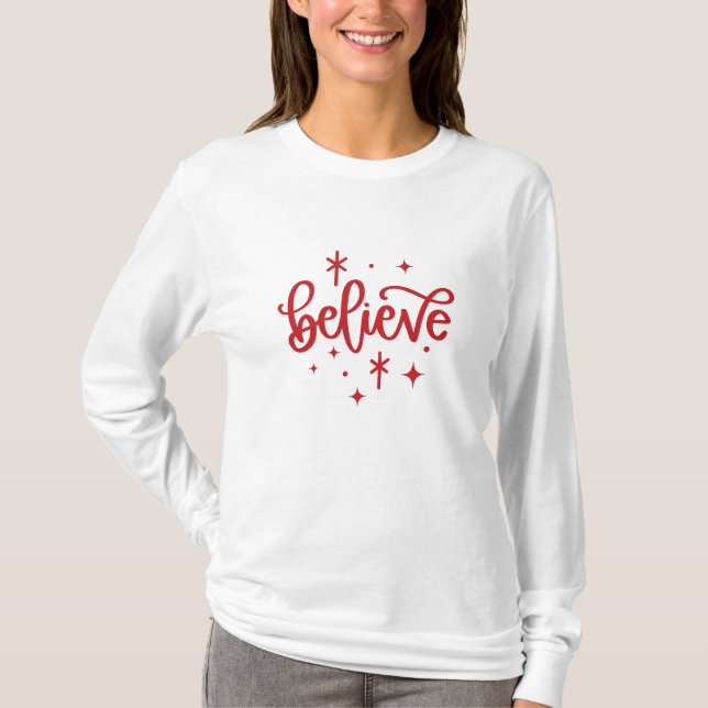 Glaube Weihnachten Urlaub Winter lange geschlafen T-Shirt (Vorderseite)