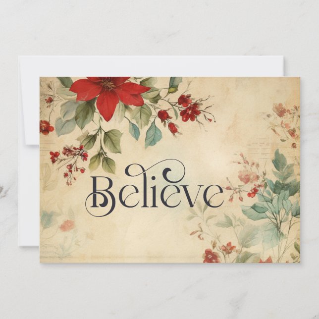 "Glaube" Weihnachten Vintage Blumenflur Christlich (Vorderseite)