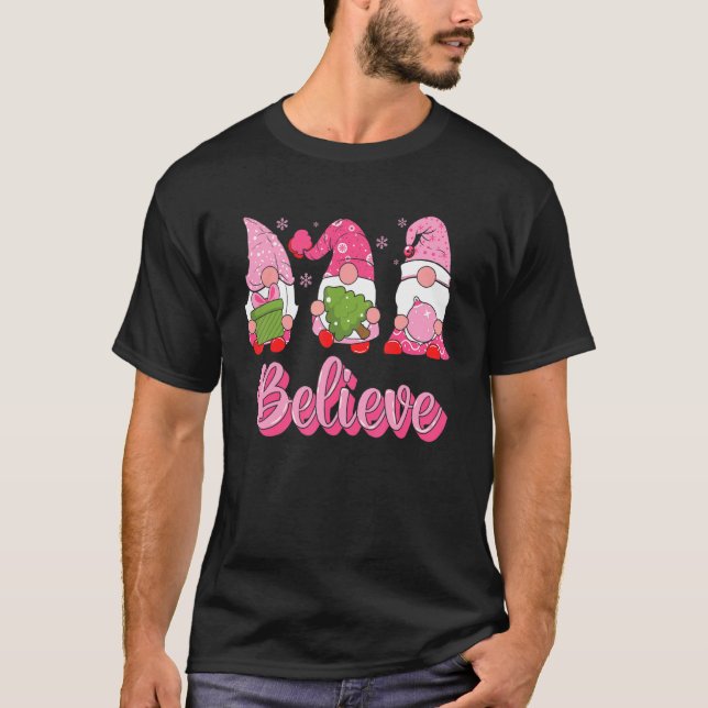 Glaube Weihnachten Weihnachtsmann Hat Xmas PJ Kost T-Shirt (Vorderseite)