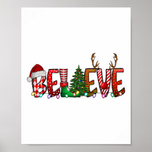 Glaube Weihnachten Weihnachtsmann Pajamas Familie  Poster