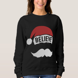 Glaube Weihnachtsmannmütze Cap White Mustache Fami Sweatshirt