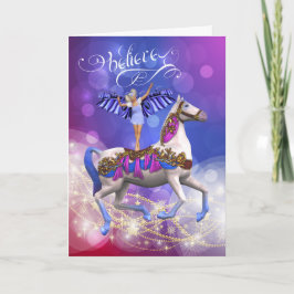 GLAUBE! Weihnachtspferd und Fee Feiertagskarte