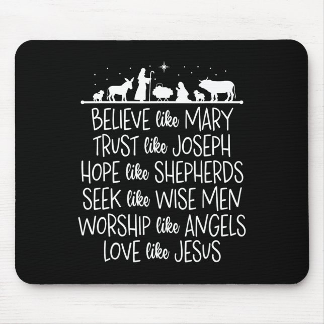 Glaube wie Maria Vertrauen wie Joseph Praying Chri Mousepad (Vorne)