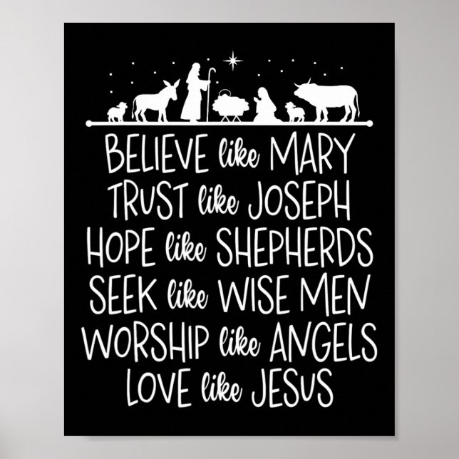 Glaube wie Maria Vertrauen wie Joseph Praying Chri Poster (Vorne)