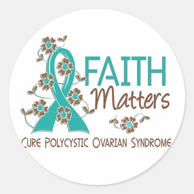 Glaube zählt 3 PCOS Runder Aufkleber (Vorderseite)