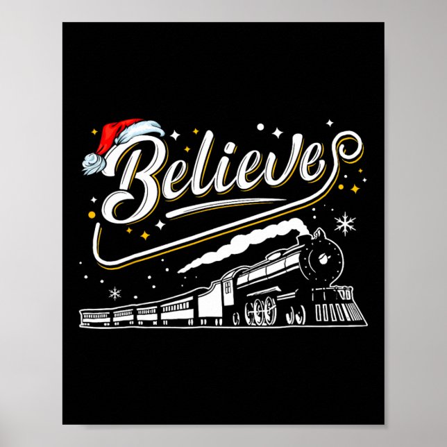 Glaube Zug Weihnachten Nordpol Polar Express F Poster (Vorne)
