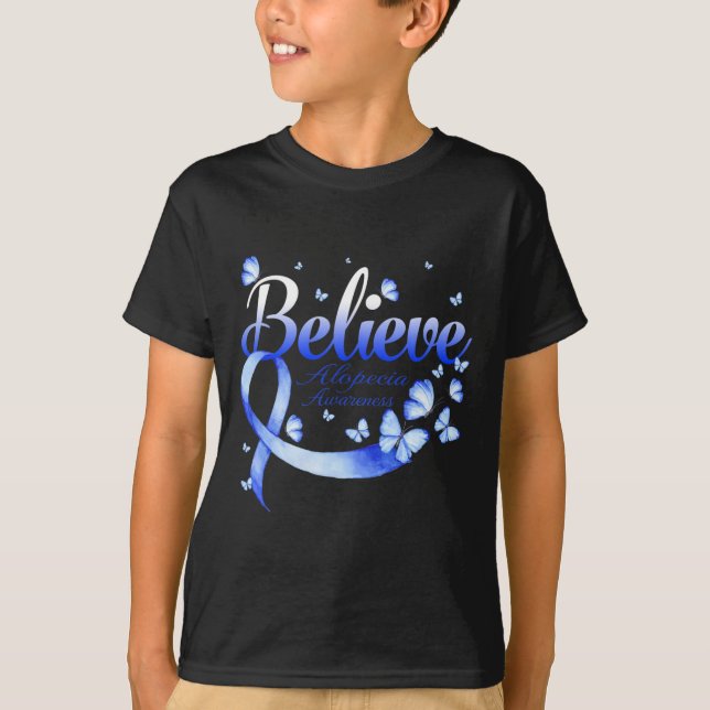 Glauben Alopezie Bewusstsein Schmetterling T-Shirt (Vorderseite)