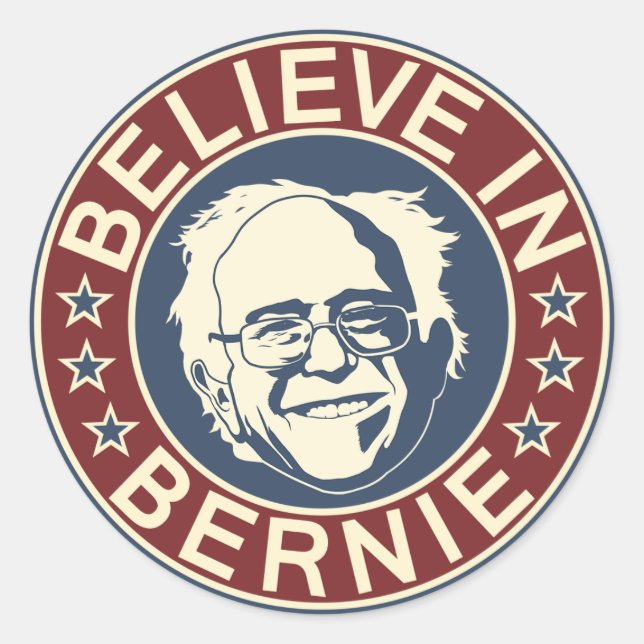 Glauben an Bernie Sticker (V1) (Vorderseite)