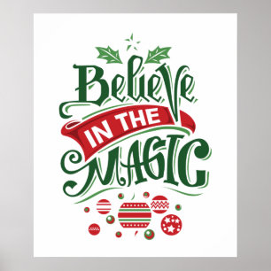 Glauben an die Magische Weihnachtstypografie Poster
