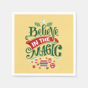 Glauben an die Magische Weihnachtstypografie Serviette