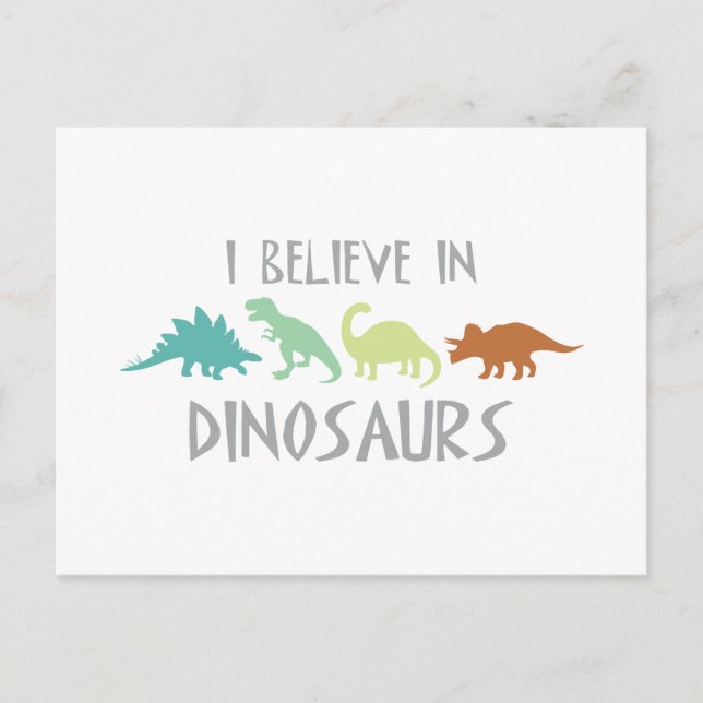 Glauben an Dinosaurier Postkarte (Vorderseite)