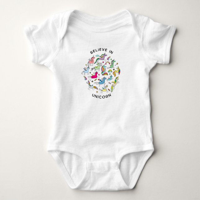 Glauben an Einhorn Baby Strampler (Vorderseite)