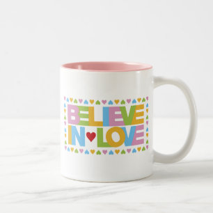 Glauben an Liebe (Farbe) Zweifarbige Tasse
