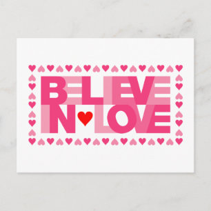 Glauben an Liebe (pink) Postkarte