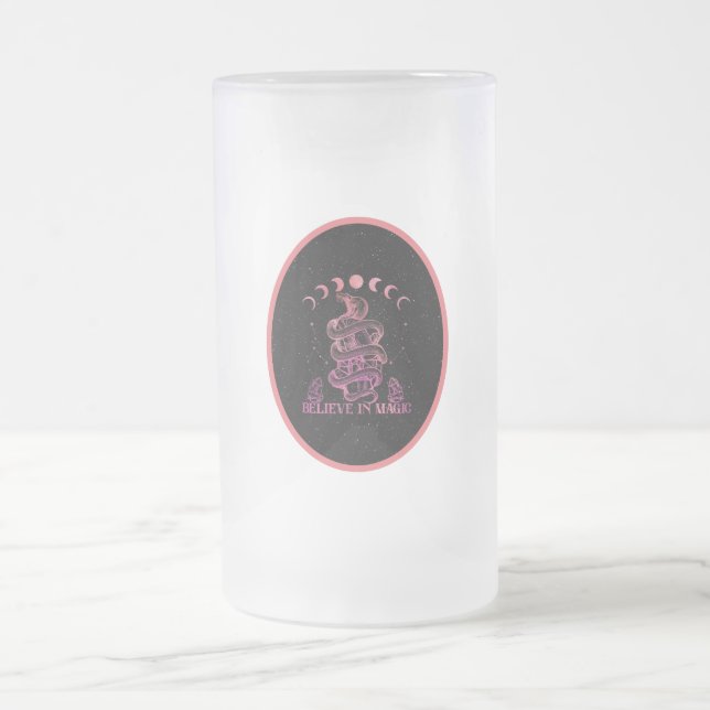 Glauben an magische Celestial Wiccan Art Mattglas Bierglas (Mittel)