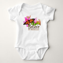 Glauben an Wunder Monarchschmetterling und Orchid Baby Strampler