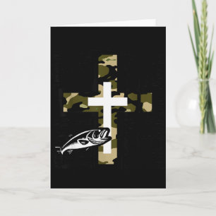Glauben Angeln Jagd Tarndruck Kreuz Mit Haken B Ch Karte