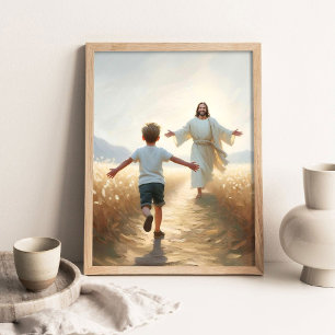 Glauben annehmen, Christliche Kunst, Jesus und Jun Poster