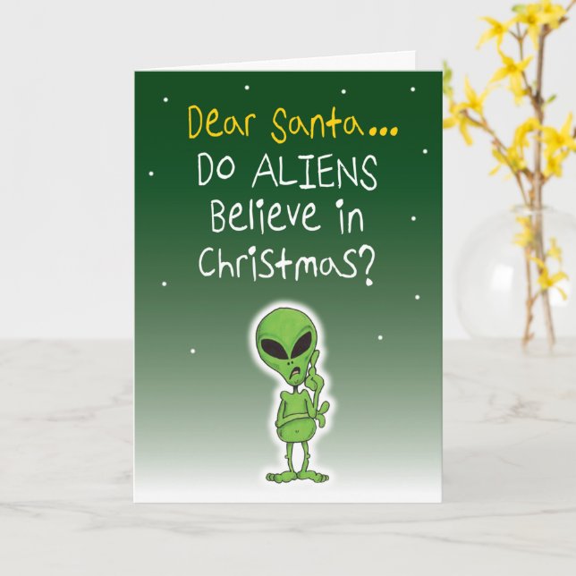 Glauben Außerirdischen an Weihnachten? Karte (Gelbe Blume)