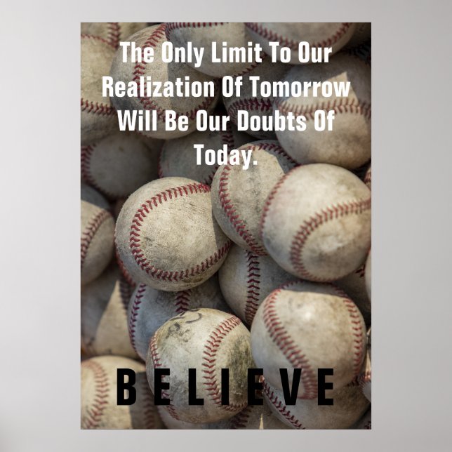 Glauben Baseball Inspiration Motivierend Poster (Vorne)