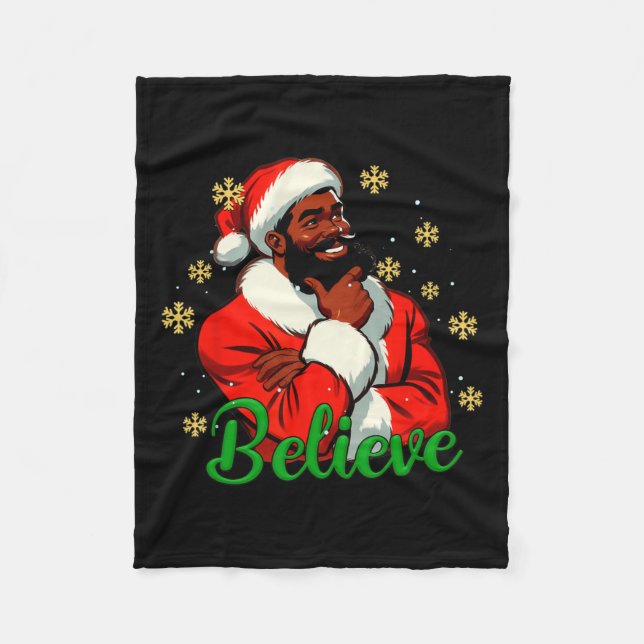 Glauben Black-santa Claus Weihnachten Afrikanische Fleecedecke (Vorderseite)