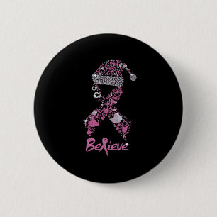 glauben, Brustkrebs Band Weihnachten Weihnachtsman Button
