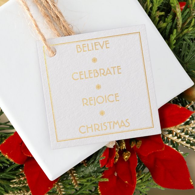Glauben Celebrate freuen Weihnachtstypografie Geschenkanhänger (Von Creator hochgeladen)