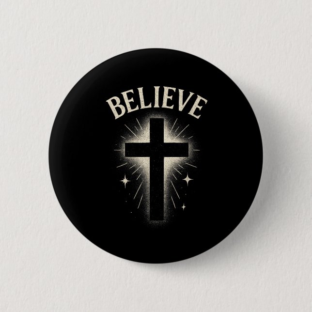 Glauben - Christliche Bibel Religiöse Jesus Button (Vorderseite)