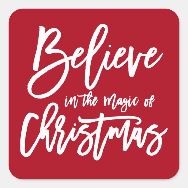 glauben | Der Zauber des Weihnachtsstickers Quadratischer Aufkleber (Vorderseite)