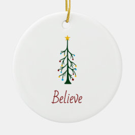 Glauben Evergreen Tree Moderne Weihnachten Keramik Ornament