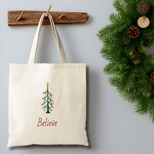 Glauben Evergreen Tree Moderne Weihnachten Tragetasche