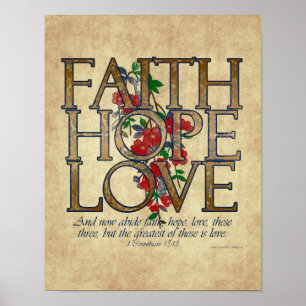Glauben-Hoffnungs-Liebe-christlicher Bibel-Vers Poster