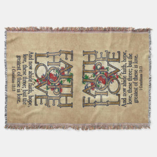 Glauben-Hoffnungs-Liebe-eleganter BibelScripture Decke