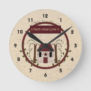Glauben-Hoffnungs-Liebe-Wand-Uhr Runde Wanduhr