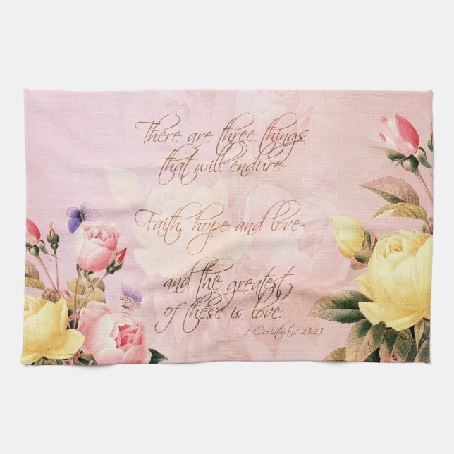 Glauben-Hoffnungs-und Liebe-Rosen Handtuch (Horizontal)
