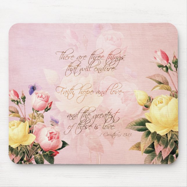 Glauben-Hoffnungs-und Liebe-Rosen Mousepad (Vorne)