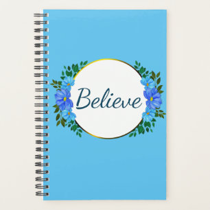 "Glauben" Ihre Word-Erinnerung Blue Zinnia Floral Planer