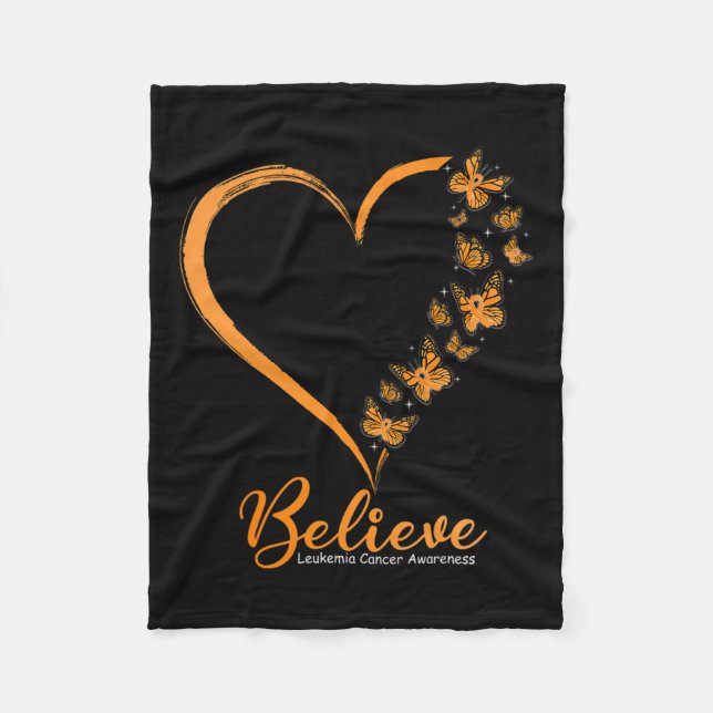 Glauben Leukämie Bewusstsein Orange Ribbon Fleecedecke (Vorderseite)