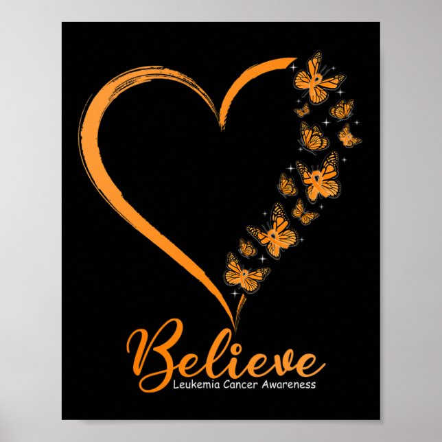 Glauben Leukämie Bewusstsein Orange Ribbon Poster (Vorne)