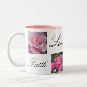 Glauben-Liebe-Freude-Hoffnung Zweifarbige Tasse