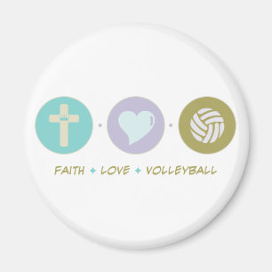 Glauben-Liebe-Volleyball Magnet