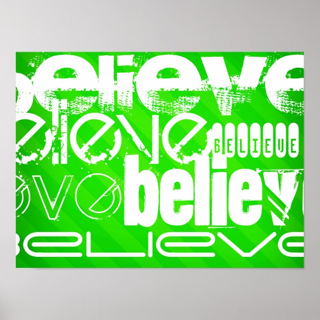 Glauben; Neon Green Stripes Poster (Vorne)