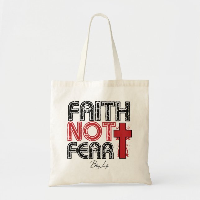Glauben-nicht Furcht Bling Leben-Budget-Tasche Tragetasche (Vorne)