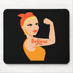 Glauben Orange Ribbon starke Frau Leukemia Awaren Mousepad