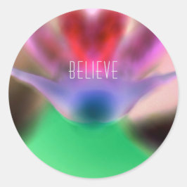 "Glauben" Orchid-Design-Aufkleber Runder Aufkleber