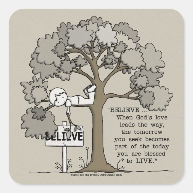 GLAUBEN QUADRATISCHER AUFKLEBER (Vorderseite)