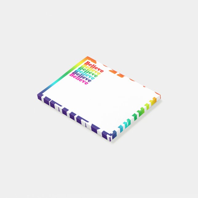 Glauben Regenbogen Post-it Klebezettel (angewinkelt)